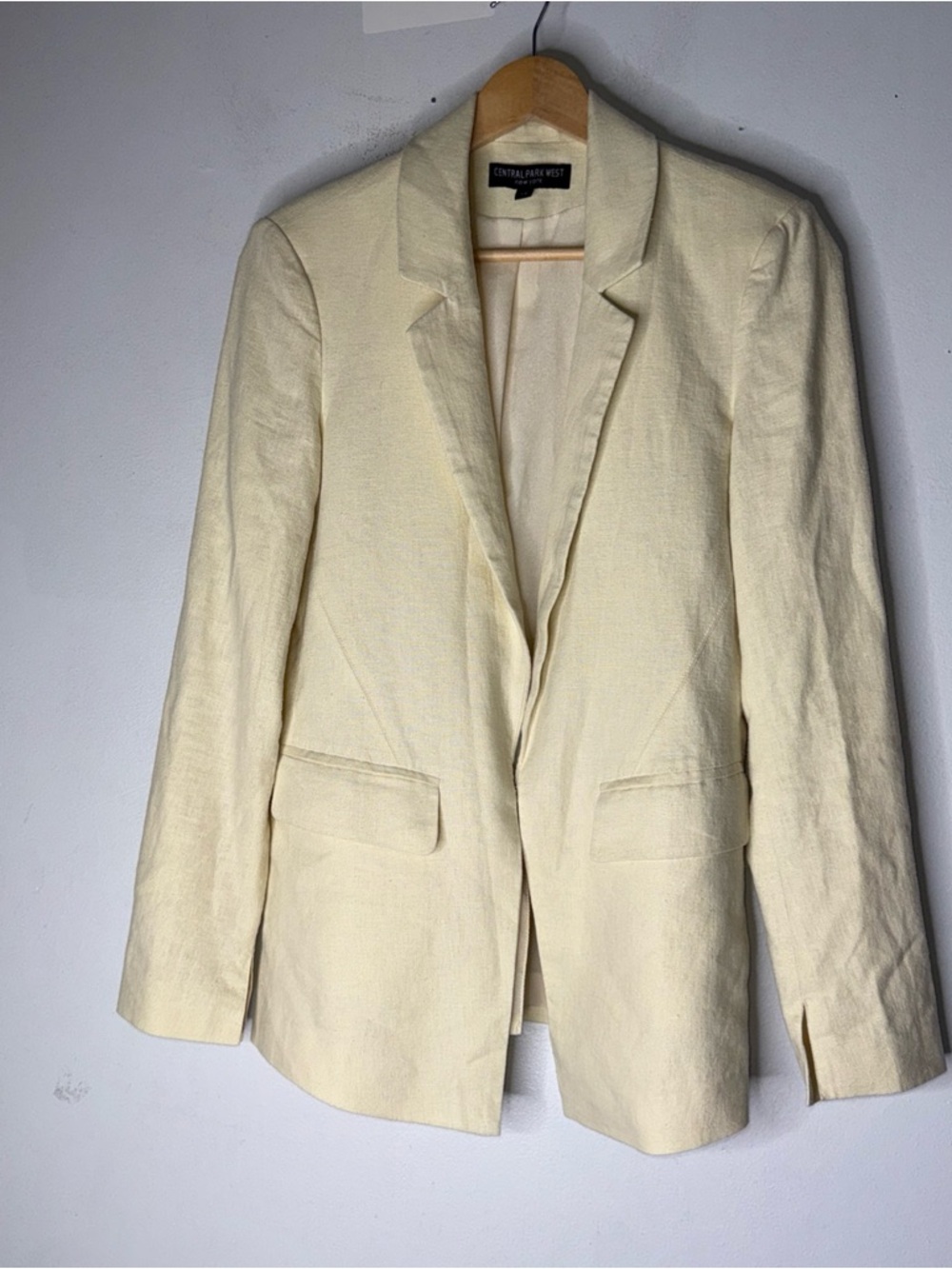 central park west Cream Linen Blend Blazer Size XS